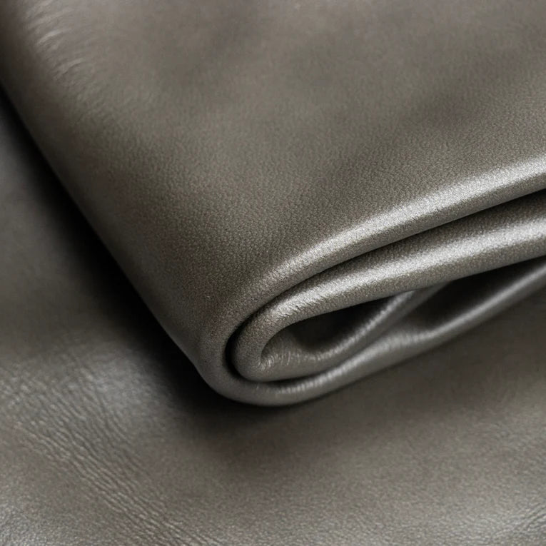 LEATHER Upholstery Seraphic / Whole Hide Metallic Grey Per Average Hide 4-5oz / Mollies New Zealand