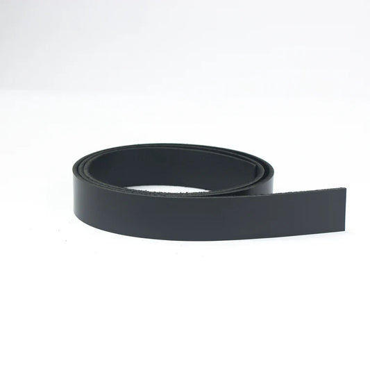 LEATHER Veg Tan Bridle Buffalo Strips Black 38mm x 127cm 8-9oz / Mollies New Zealand