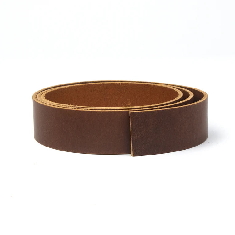 LEATHER Veg Tan Oxford Strip Brown 38mm x 120cm 9-10oz / Mollies New Zealand