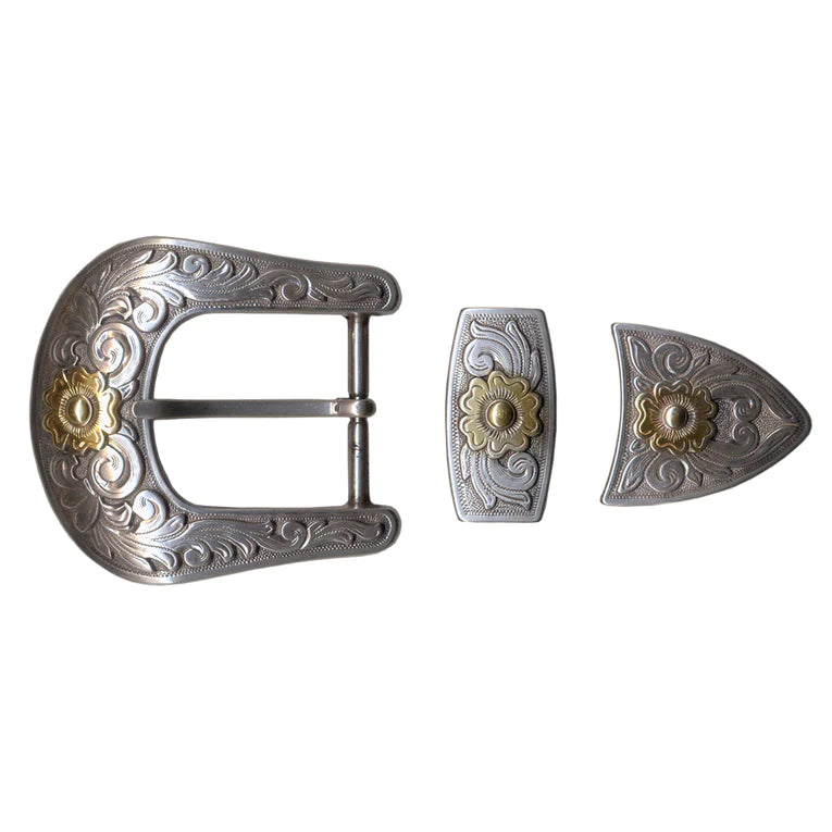 IVAN Diablo Buckle Set Antique Silver Antique Gold 38mm (1-1 2") / Mollies New Zealand