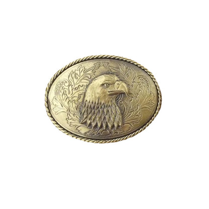 IVAN Crystal Eagle Head Trophy Buckle Antique Brass 38mm (1-1 2") / Mollies New Zealand
