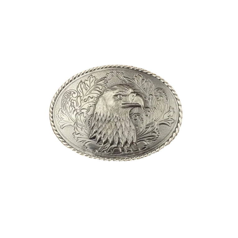 IVAN Crystal Eagle Head Trophy Buckle Antique Nickel 38mm (1-1 2") / Mollies New Zealand