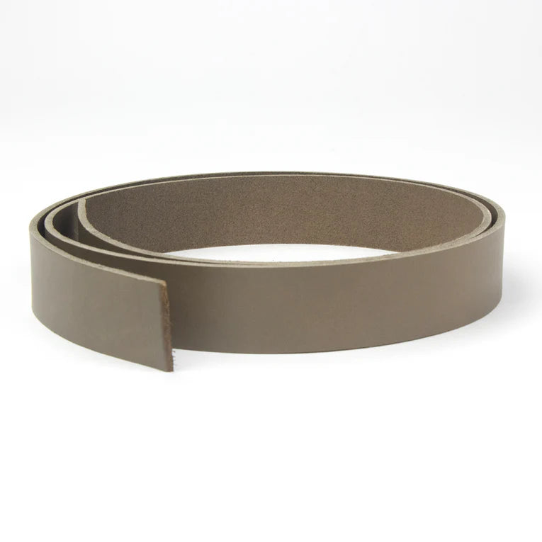 LEATHER Veg Tan Barletta Italian Strip Grey 38mm x 120cm 8-9oz / Mollies New Zealand