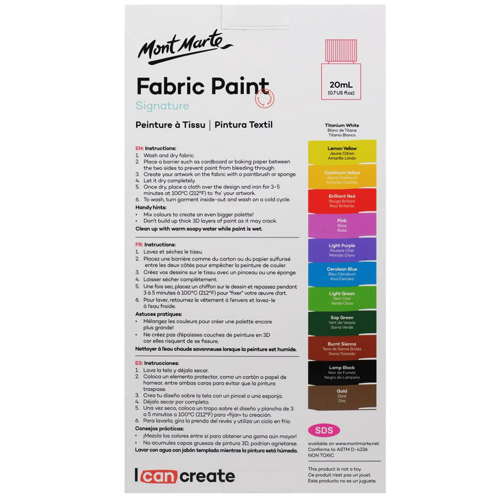 MONT MARTE Fabric Paint Set Mollies