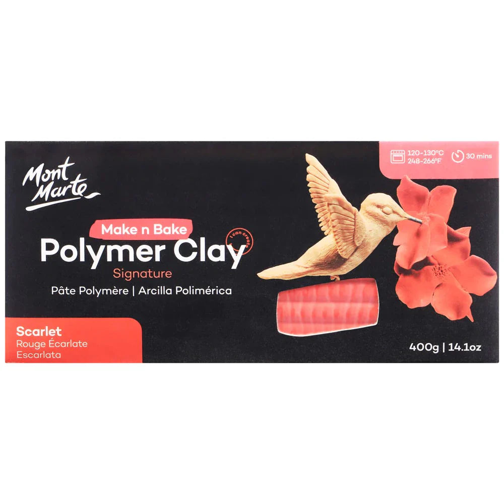 MONT MARTE Make n Bake Polymer Clay 400gm Scarlet / Mollies New Zealand