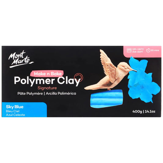 MONT MARTE Make n Bake Polymer Clay 400gm Sky Blue / Mollies New Zealand