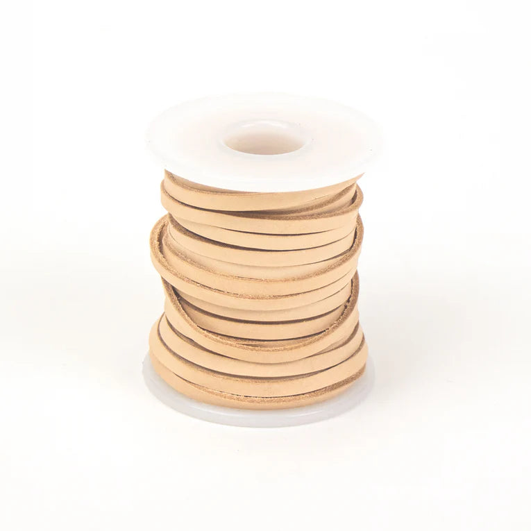 MAKERAID Natural Veg Tan Leather Lacing 4mm x 10.9m Natural / Mollies New Zealand
