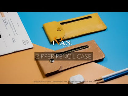 IVAN PATTERN Leather Zippered Pencil Case