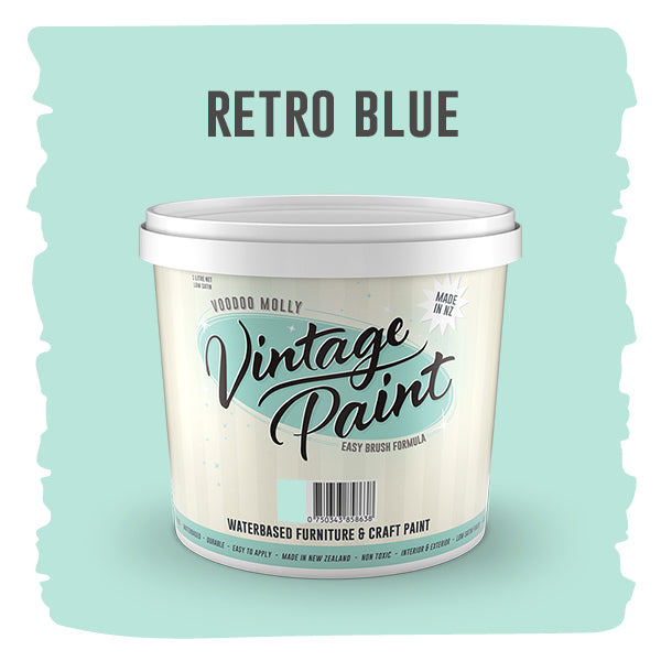 Vintage Paint Retro Blue 1 Litre / Mollies New Zealand