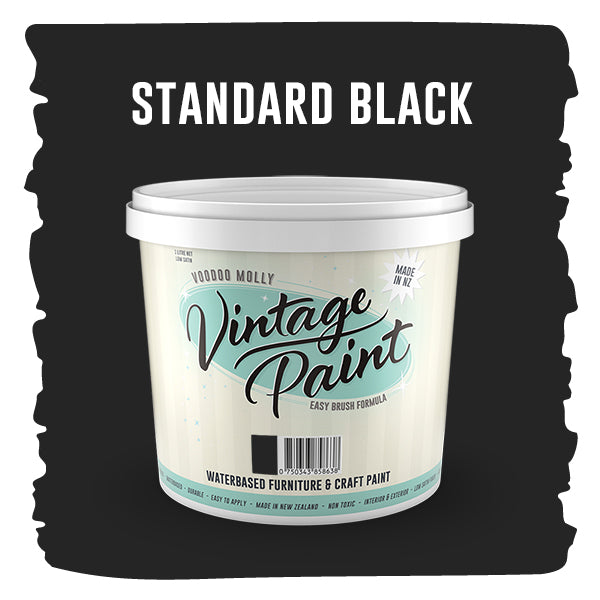 Vintage Paint Standard Black 1 Litre / Mollies New Zealand