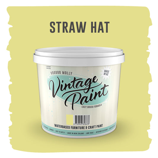 Vintage Paint Straw Hat (ER) 1 Litre / Mollies New Zealand