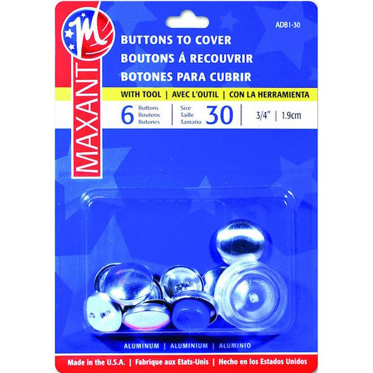 MAXANT Self Cover Buttons #30 6PK | Mollies Make And Create NZ