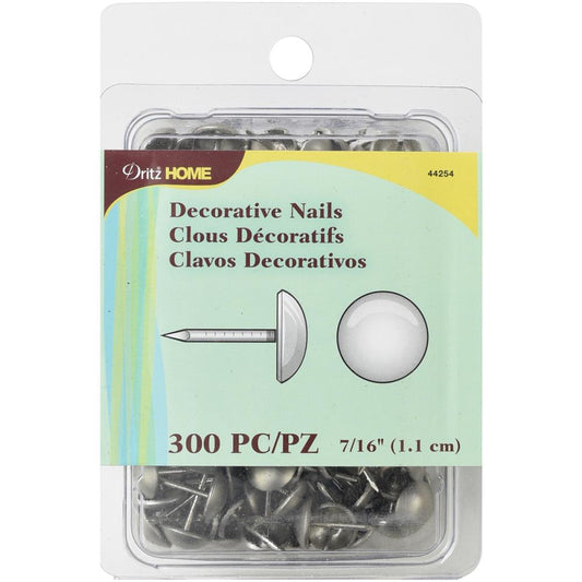 DRITZ Decorative Nails Brushed Silver | Mollies Make And Create NZ