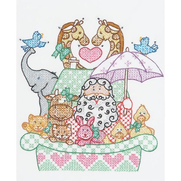 JACK DEMPSEY Stamped Cross Stitch Noah's Ark Mollies