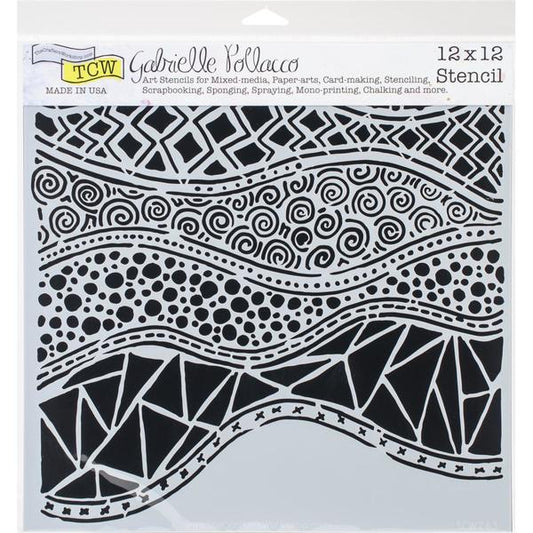 TCW Stencil Crazy Waves / Mollies New Zealand