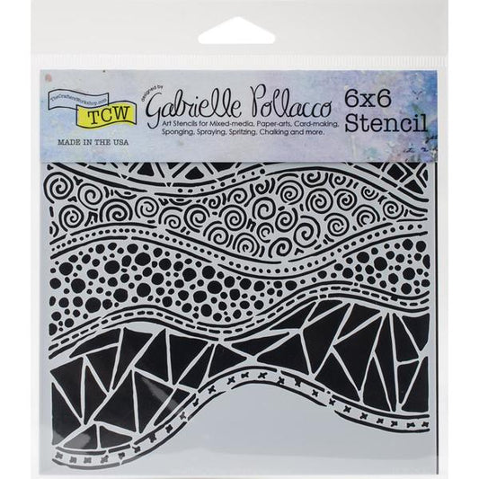 TCW Stencil Crazy Wave / Mollies New Zealand