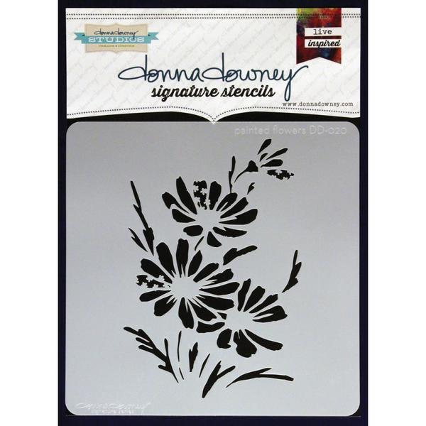 DONNA DOWNEY Stencil Painted Flowers | Mollies Make And Create NZ
