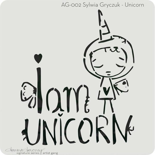 DONNA DOWNEY Stencil Unicorn / Mollies New Zealand