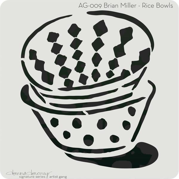 DONNA DOWNEY Stencil Rice Bowls | Mollies Make And Create NZ