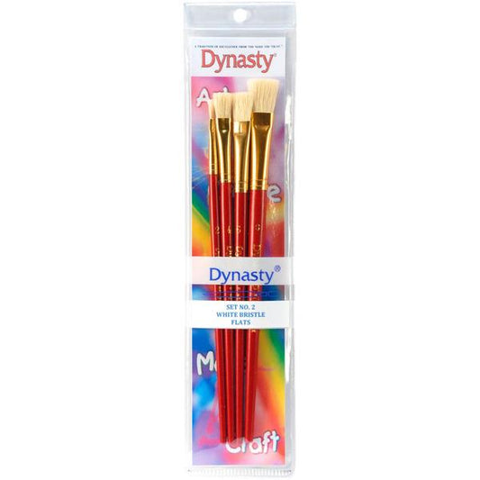 DYNASTY Artist Brushes Bristle Flat | Mollies Make And Create NZ