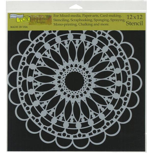 TCW Stencil Scalloped Mandala / Mollies New Zealand