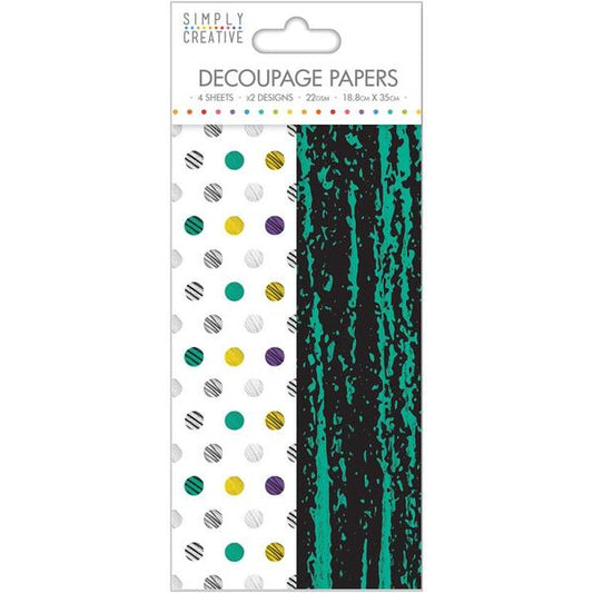 SIMPLY CREATIVE Decoupage Paper Textured Dots | Mollies Make And Create NZ