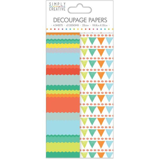 SIMPLY CREATIVE Decoupage Paper Bright Buntings | Mollies Make And Create NZ