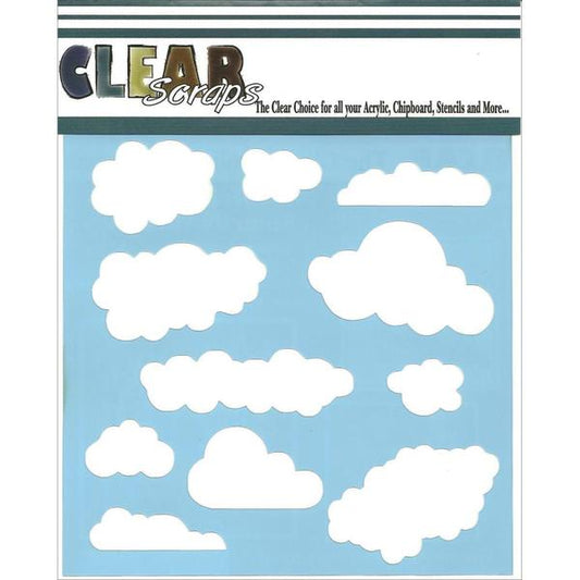 CLEAR SCRAPS Stencil Clouds | Mollies Make And Create NZ