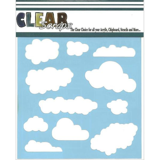 CLEAR SCRAPS Stencil Clouds / Mollies New Zealand