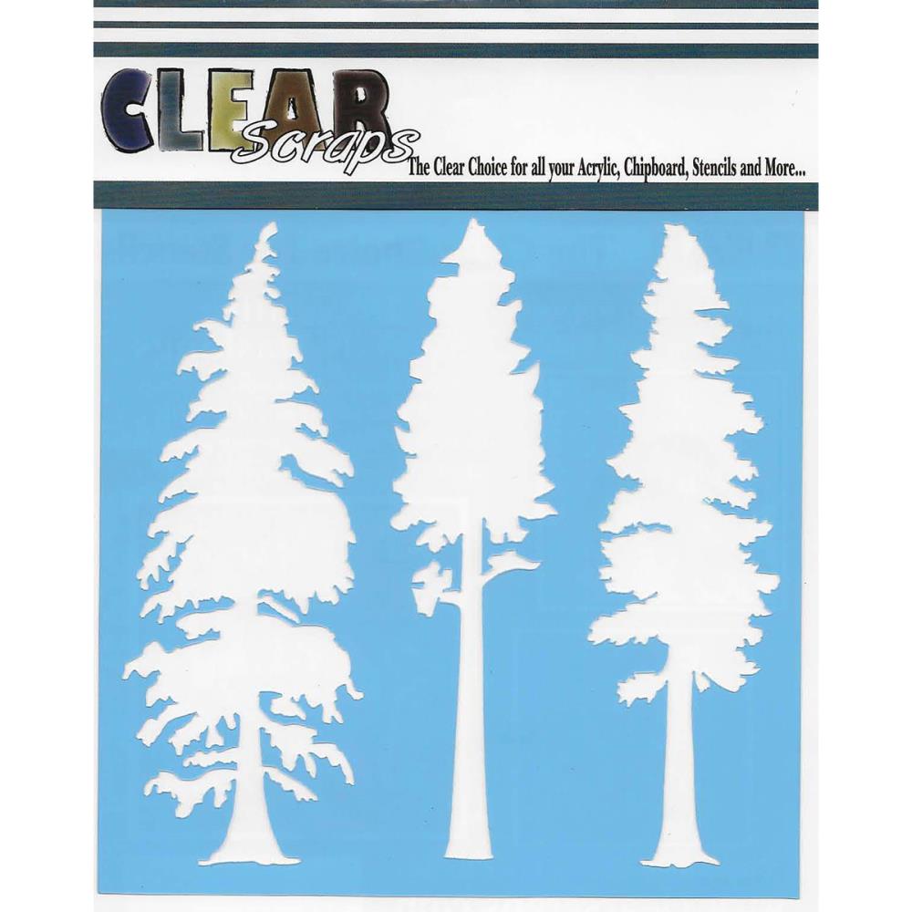 CLEAR SCRAPS Stencil Pine Trees | Mollies Make And Create NZ