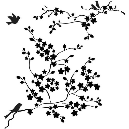 TCW Stencil Cherry Blossoms / Mollies New Zealand