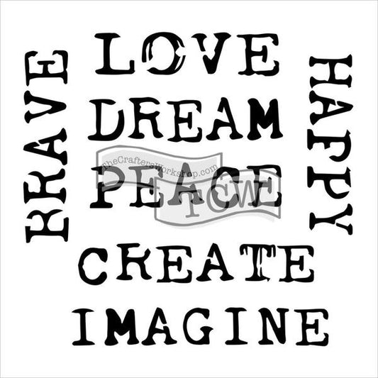 TCW Stencil Inspired Words / Mollies New Zealand