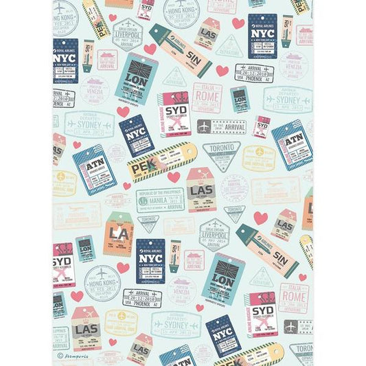 STAMPERIA Rice Paper Tickets by Joanne A4 / Mollies New Zealand