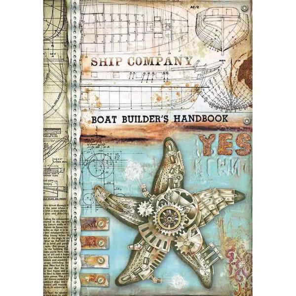 STAMPERIA Rice Paper Sea Star A4 / Mollies New Zealand