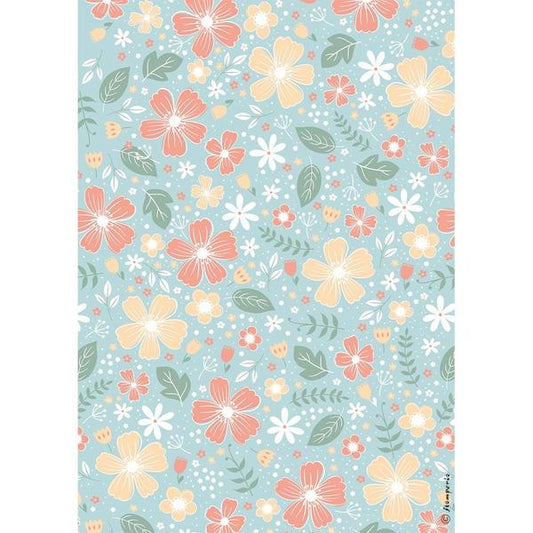 STAMPERIA Rice Paper Flowers A4 / Mollies New Zealand