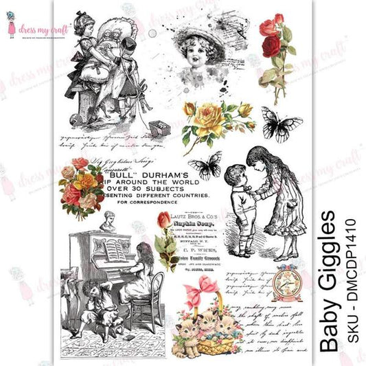 DRESS MY CRAFT Water Transfer Baby Giggles / Mollies New Zealand