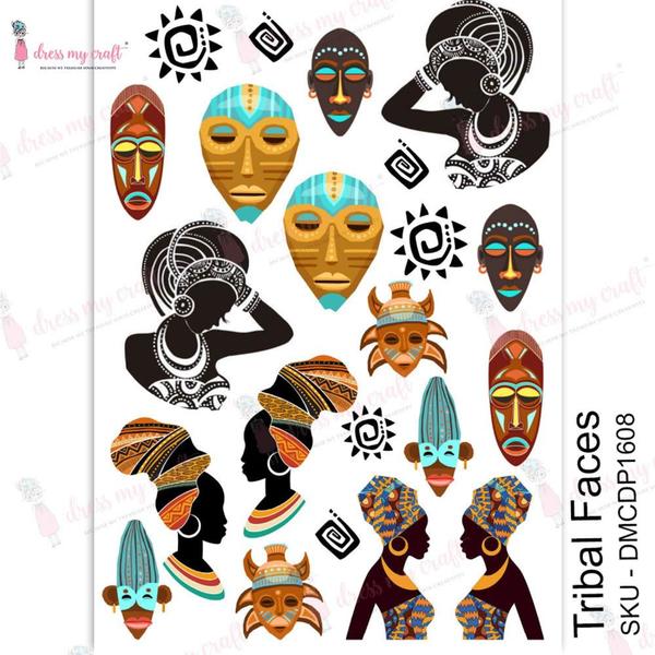 DRESS MY CRAFT Water Transfer Tribal Faces | Mollies Make And Create NZ