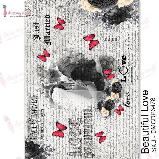 DRESS MY CRAFT Water Transfer Beautiful Love / Mollies New Zealand