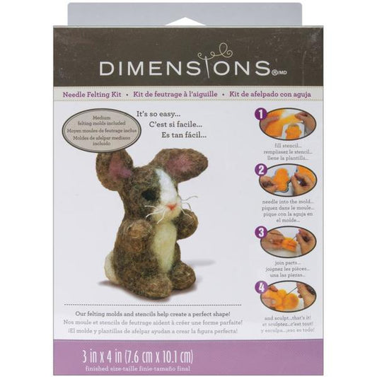 DIMENSIONS Feltworks Needle Felting Kit Bunny | Mollies Make And Create NZ