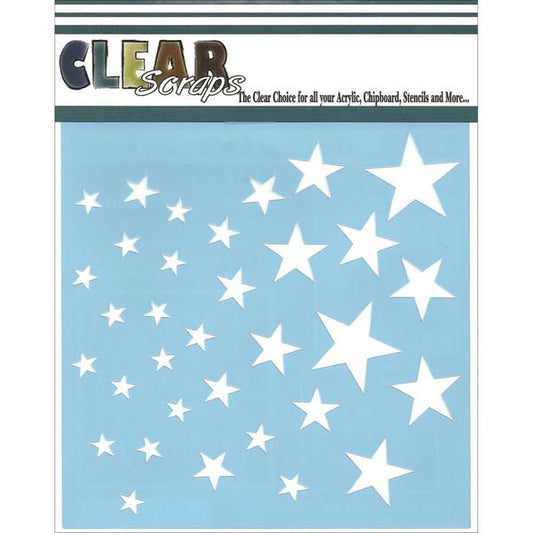CLEAR SCRAPS Stencil Stars / Mollies New Zealand
