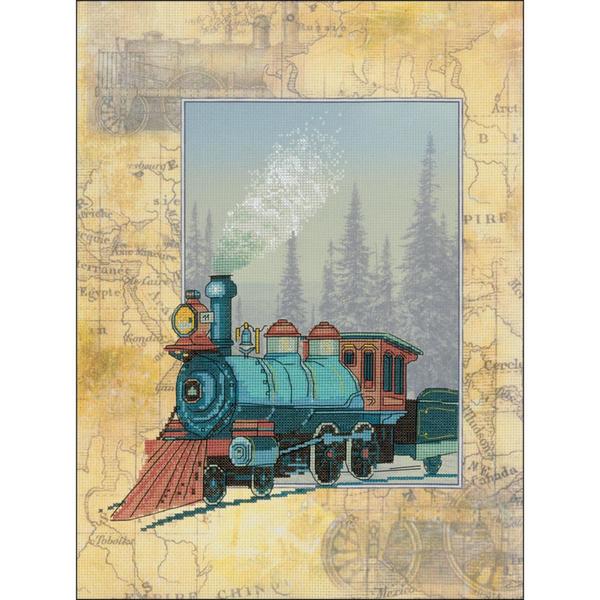 RIOLIS Stamped Cross Stitch Kit Rattle of Wheels / Mollies New Zealand