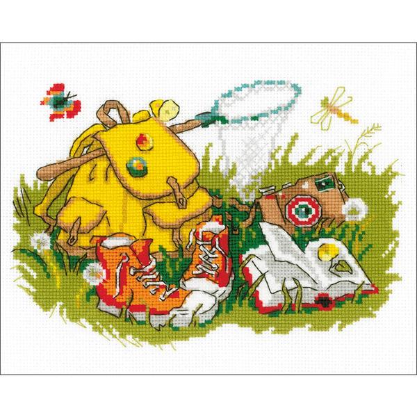 RIOLIS Counted Cross Stitch Kit Holiday on Grass | Mollies Make And Create NZ