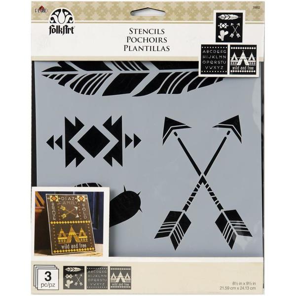 FOLKART Stencil Wild & Free / Mollies New Zealand