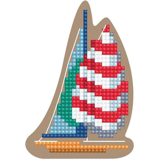 RTO Wooden Counted Cross Stitch Kit Sailboat | Mollies Make And Create NZ