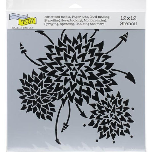 TCW Stencil Dahlia Trio / Mollies New Zealand