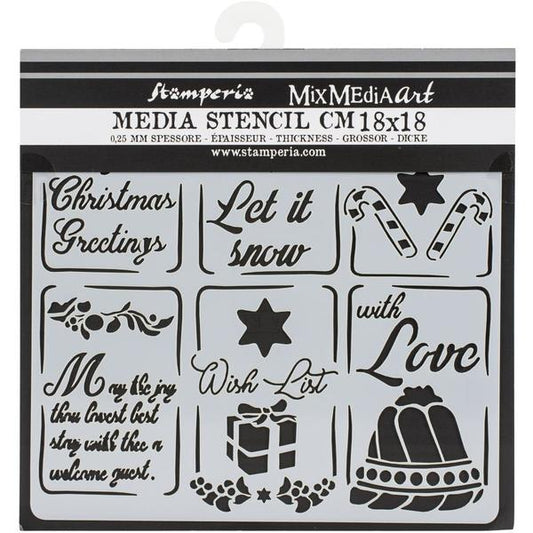STAMPERIA Stencil Christmas Tags | Mollies Make And Create NZ
