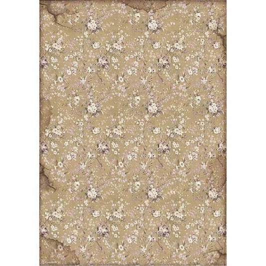 STAMPERIA Rice Paper White Flowers Lady Vagabond A3 / Mollies New Zealand