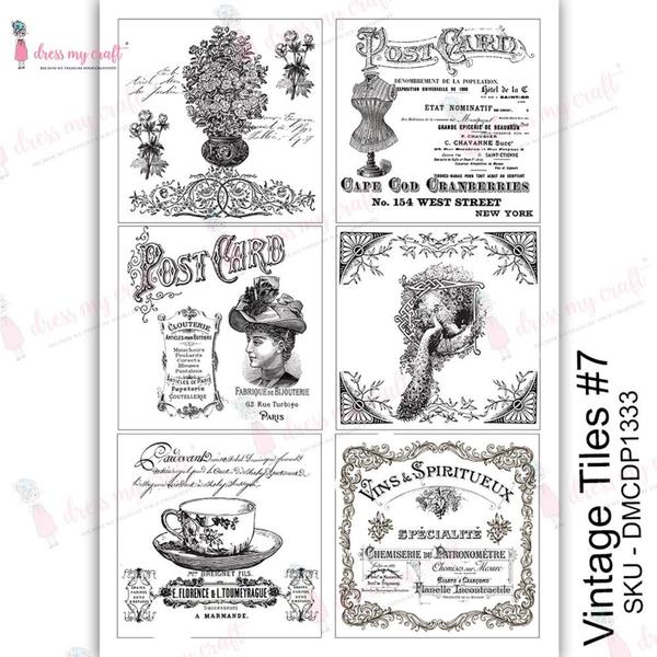 DRESS MY CRAFT Water Transfer Vintage Tiles #7 | Mollies Make And Create NZ