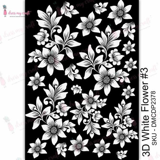 DRESS MY CRAFT Water Transfer 3D White Flower #3 | Mollies Make And Create NZ