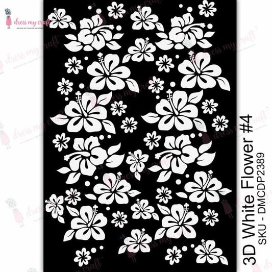 DRESS MY CRAFT Water Transfer 3D White Flower #4 | Mollies Make And Create NZ